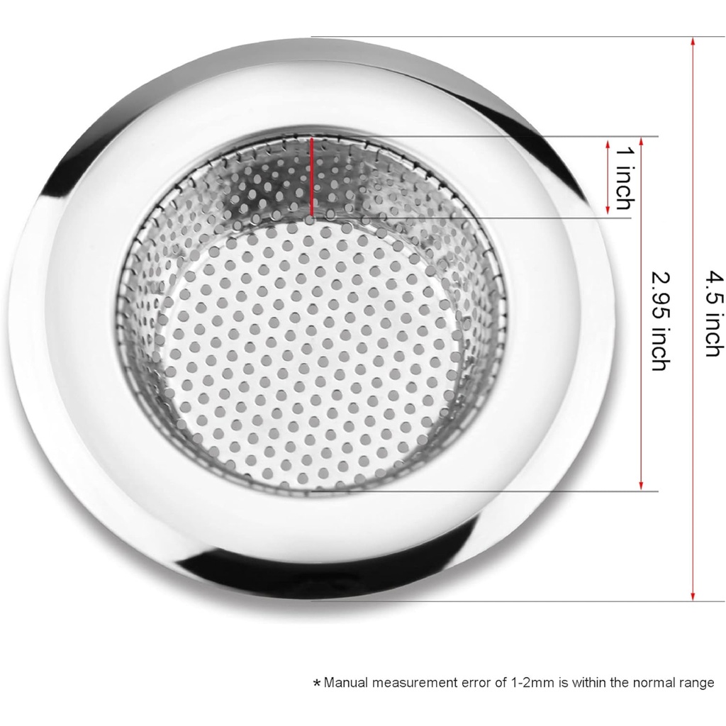 2pcs Stainless Steel Kitchen Sink Strainer