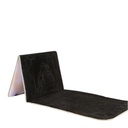  Muslim Prayer Rug - Islamic Prayer Mat Back Support -  - Soft Foldable Travel Sajadah Carpet (Black)