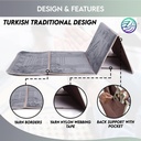  Muslim Prayer Rug - Islamic Prayer Mat Back Support -  - Soft Foldable Travel Sajadah Carpet (Black)