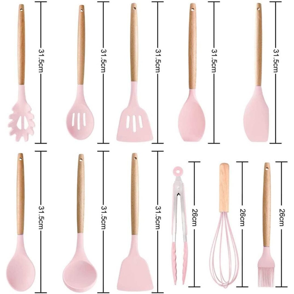 	12-Piece Silicone Cooking Utensils Set for Kitchen