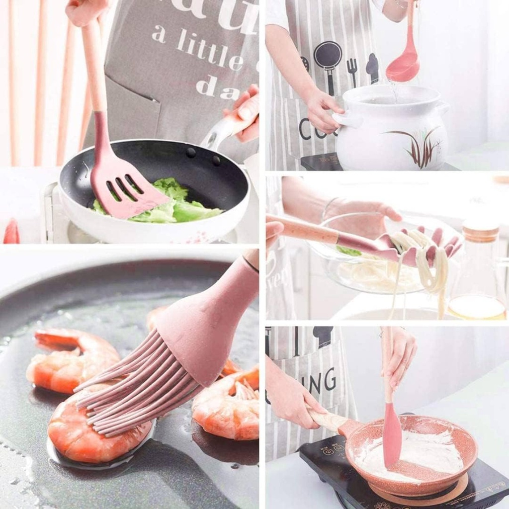 	12-Piece Silicone Cooking Utensils Set for Kitchen